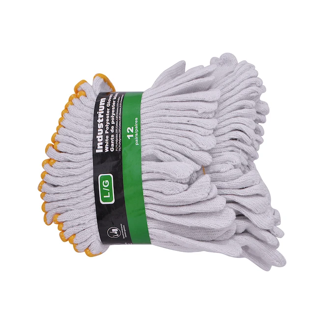 Kobalt Gants De Travail En Polyester Pour Homme Industrium, Taille G, Blancs, Résistants à L'abrasion, 12 Par Paquet 2 Kobalt Gants De Travail En Polyester Pour Homme Industrium, Taille G, Blancs, Résistants à L'abrasion, 12 Par Paquet – Image 2