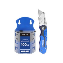 Couteau Utilitaire KOBALT Inox 100 Lames Noir/bleu
