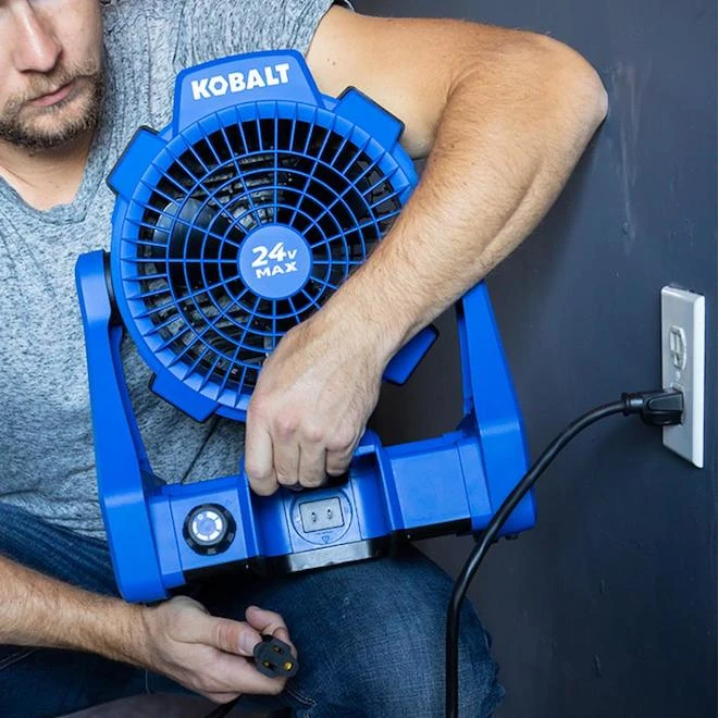 Ventilateur De Chantier Kobalt 24 V Max Sans Fil, 600 PCM, Bleu, Outil Seul Sans Batterie 4 Ventilateur De Chantier Kobalt 24 V Max Sans Fil, 600 PCM, Bleu, Outil Seul Sans Batterie – Image 4